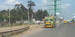 File image of a matatu driving on the wrong side of the road.
